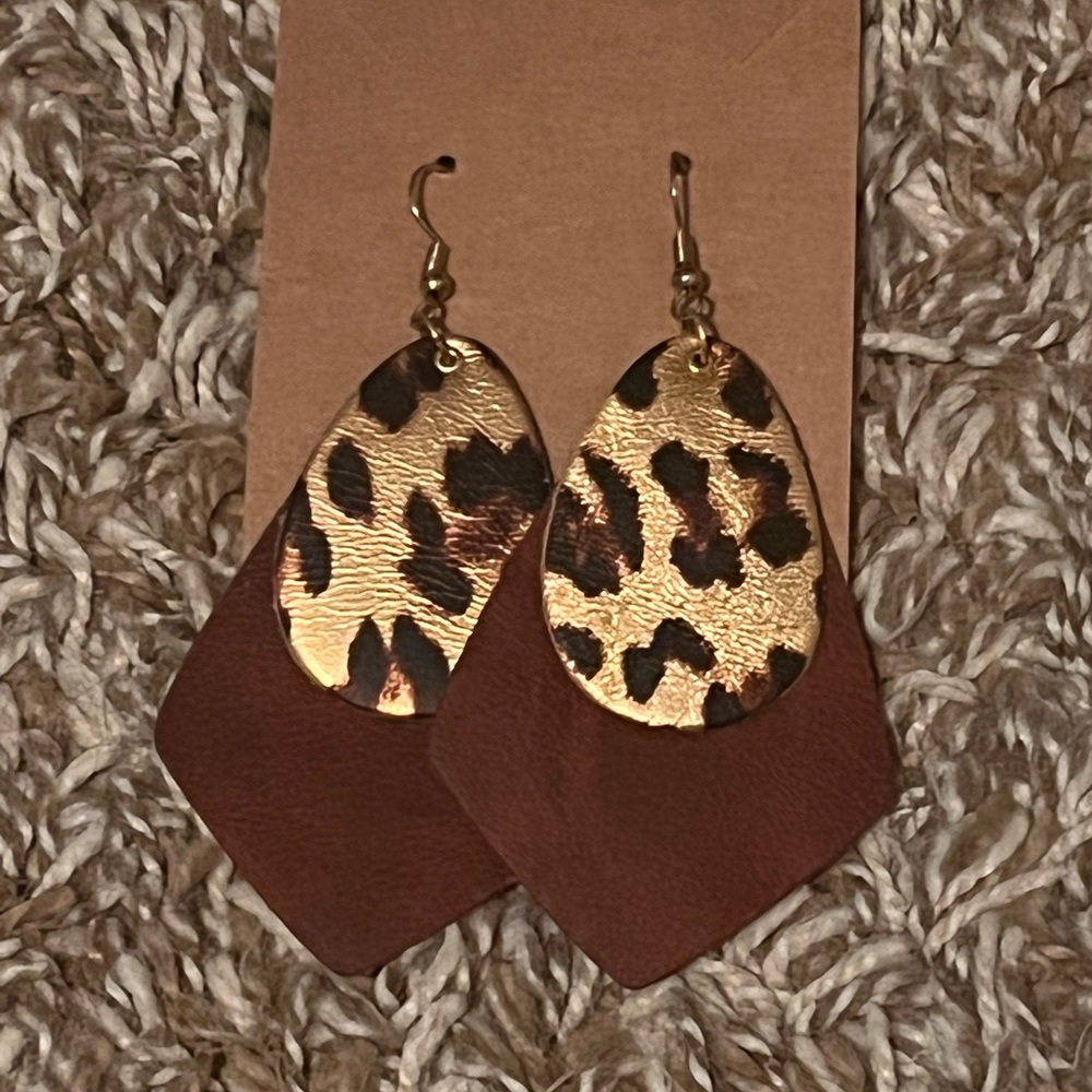 Cheetah print earrings